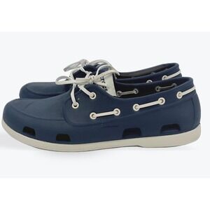 Crocs Mens Boat Shoes M10 Navy Blue Lightweight Slip On Casual Comfort